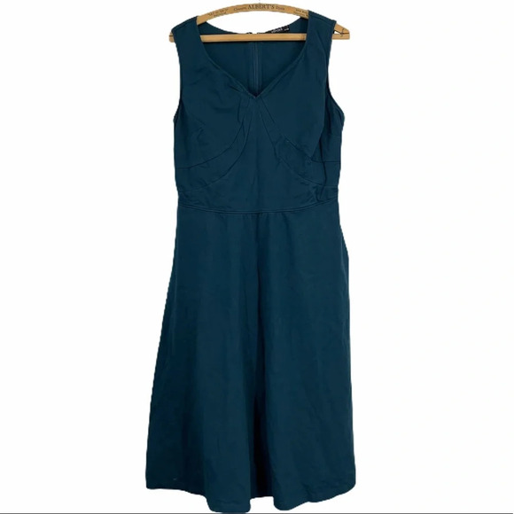 EShakti teal dress 16 or 1x with pockets. Sleeveless full skirt - Picture 1 of 4